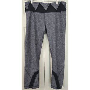 Women's Lululemon Run Inspire Crop Leggings Black and Gray size 8 Activewear